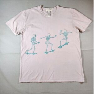 Project Social Urban Outfitters Lavender tshirt with Skating Skeleton Graphic OS